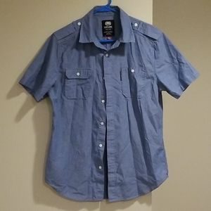 ♡ Mens short sleeve button up shirt medium